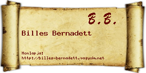 Billes Bernadett névjegykártya